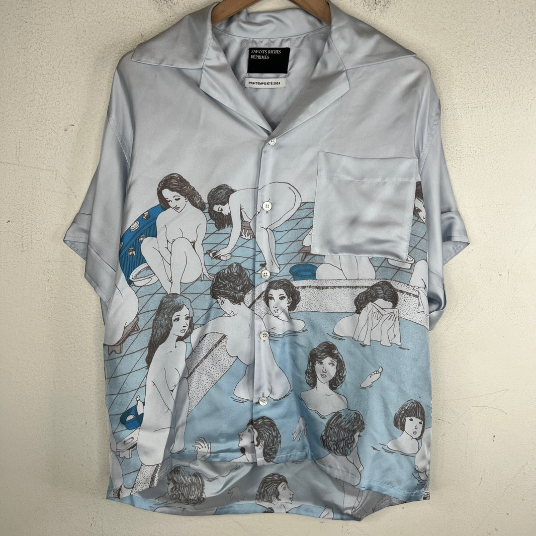 ERD Bath House Silk Button Up Shirt