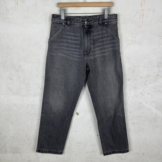 Prada Washed Charcoal Plaqued Carpenter Jeans