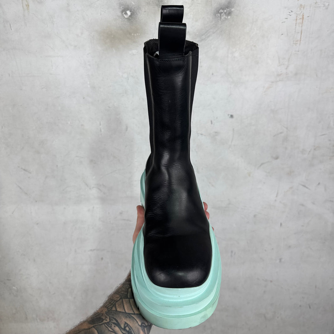 Bottega Veneta Teal Sole Lug Chelsea Boots