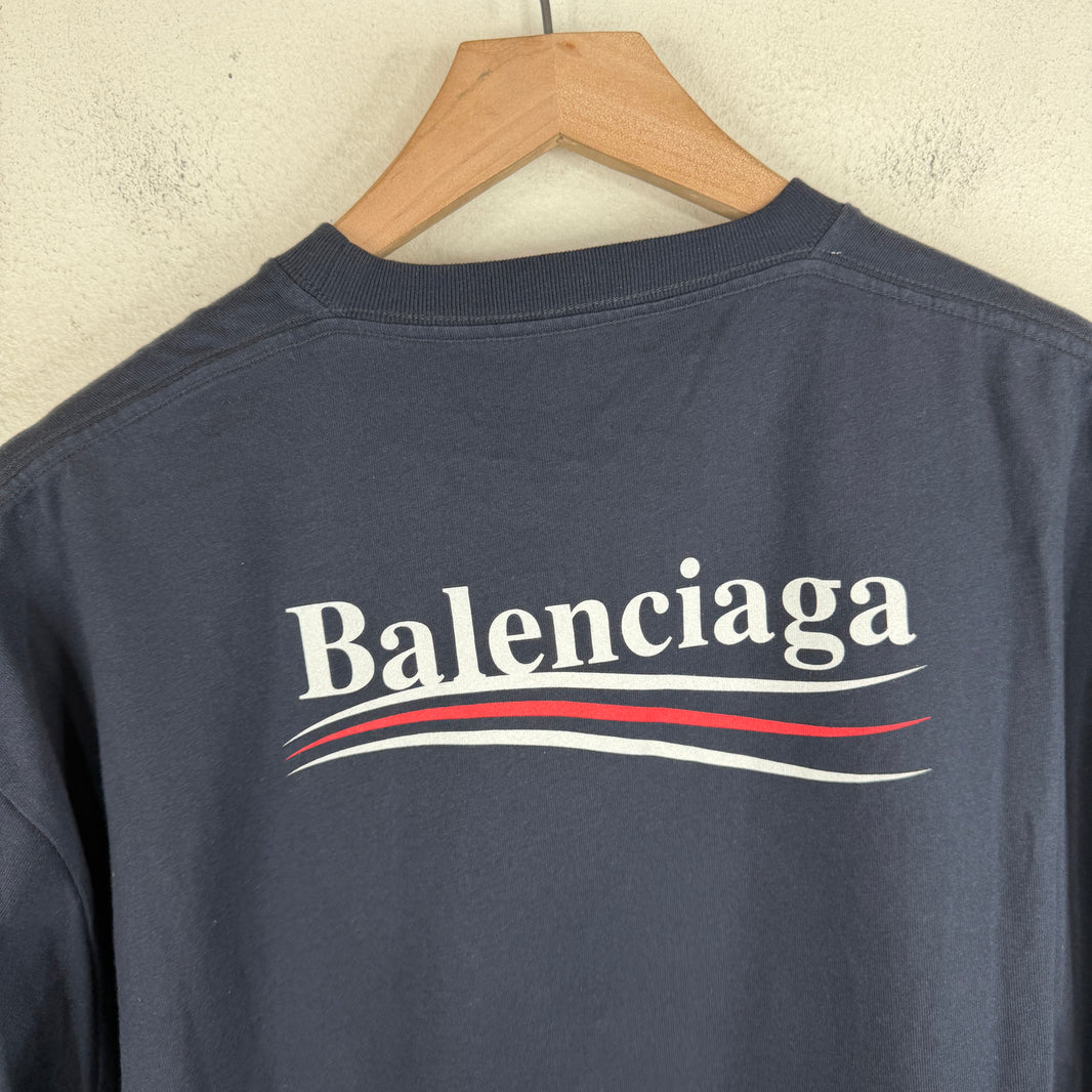 Balenciaga Navy Campaign T-Shirt
