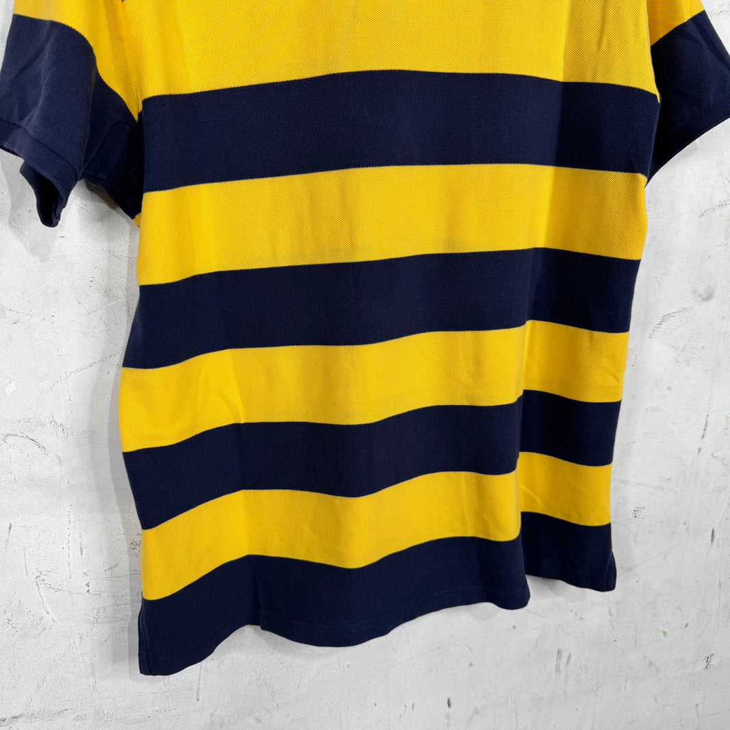 Ralph Lauren Navy/Yellow Striped Bleecker Polo