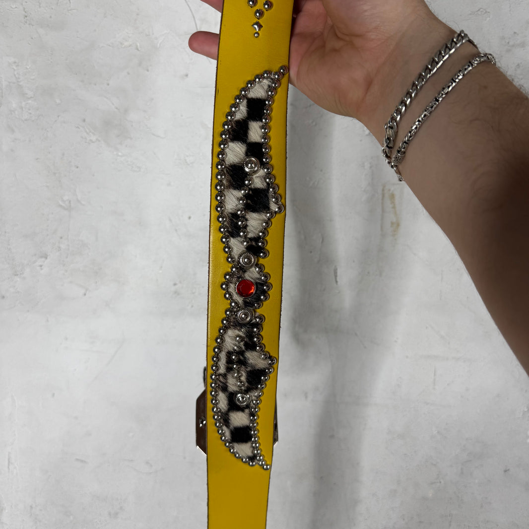 Mannahatta Yellow Studded Zebra Belt