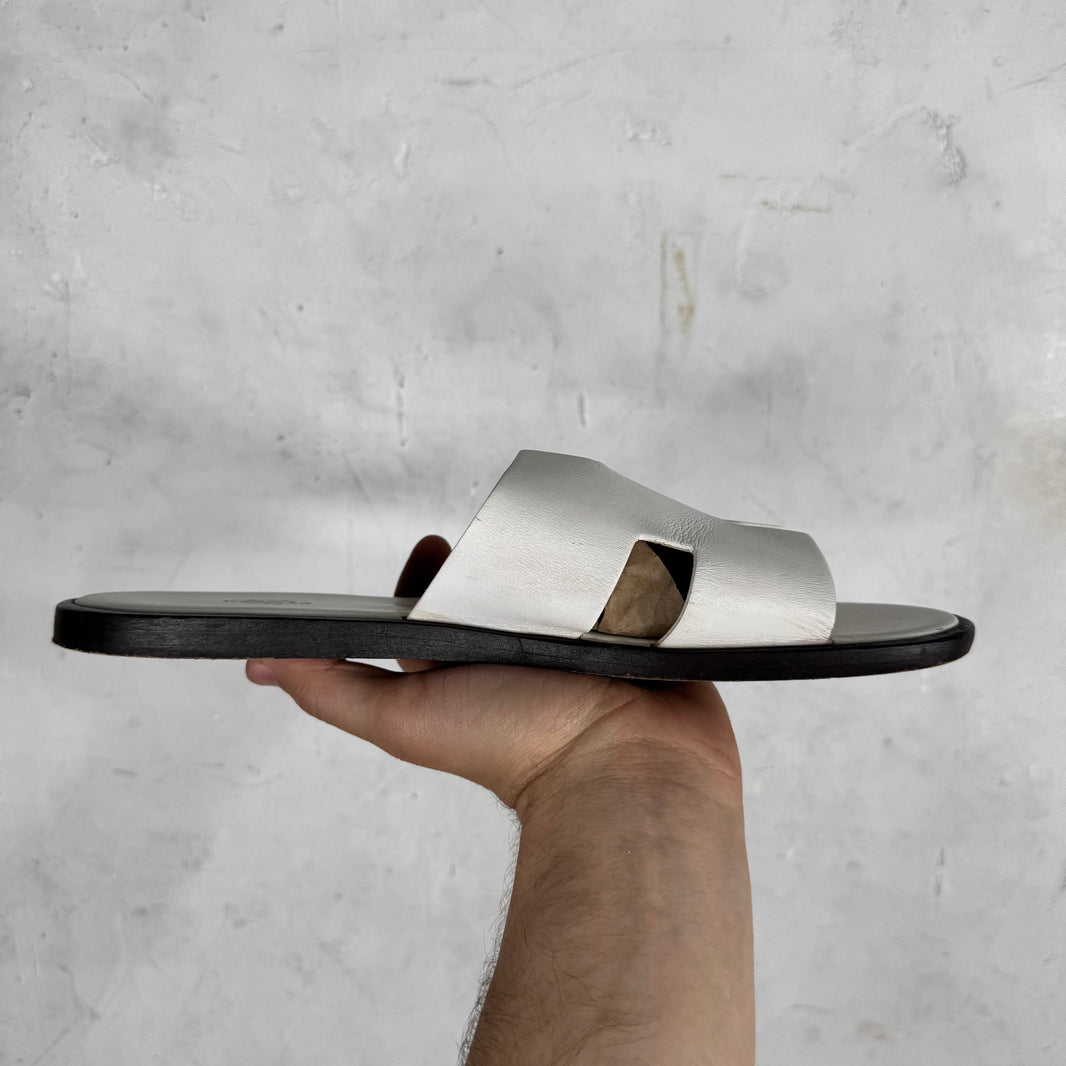 Hermes Izmir White Sandals