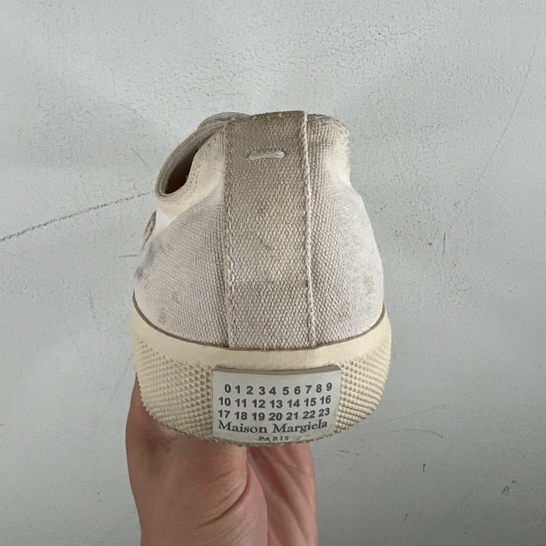 Margiela White Painted Tabi Sneakers