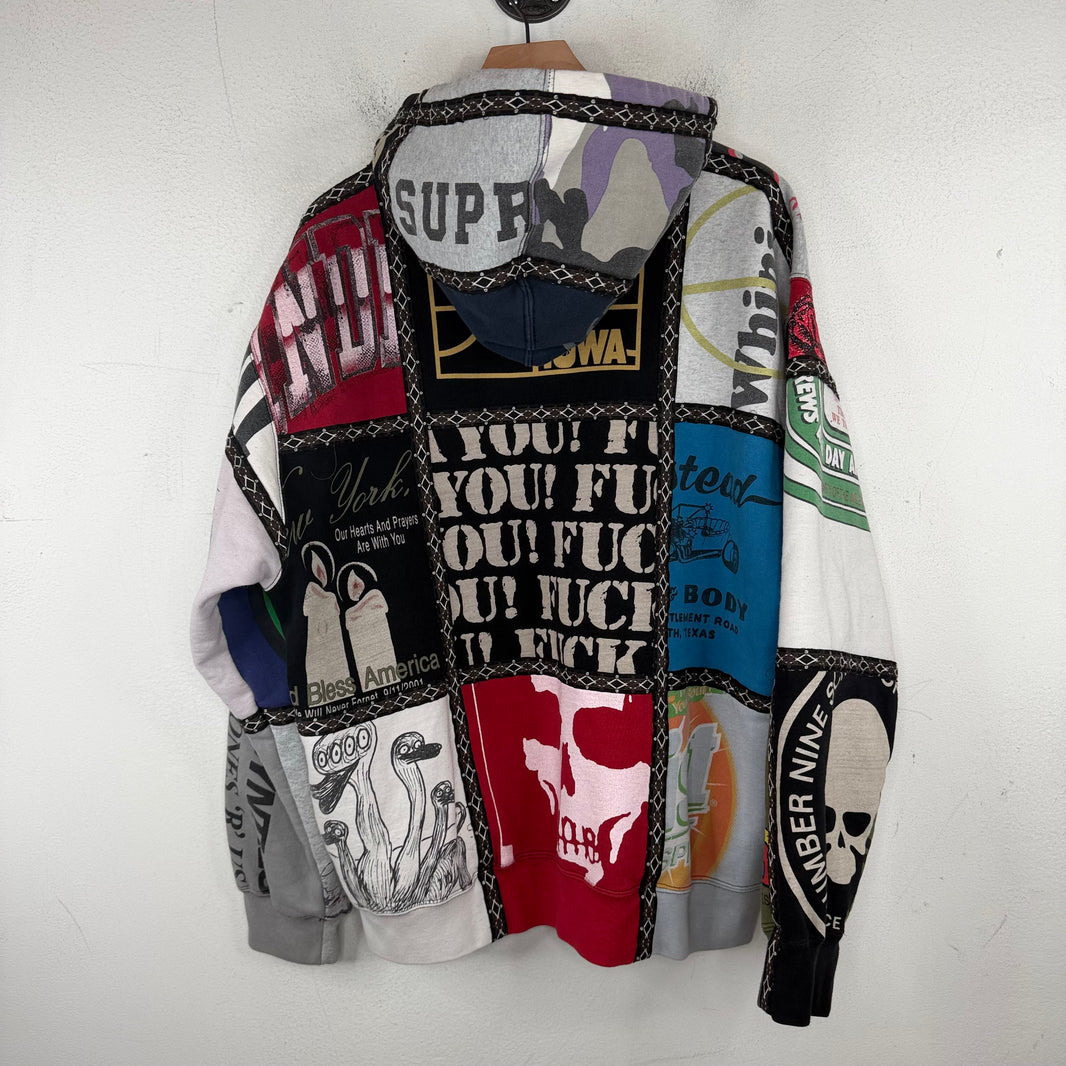 Supreme Number Nine Patchwork Zip-Up Hoodie