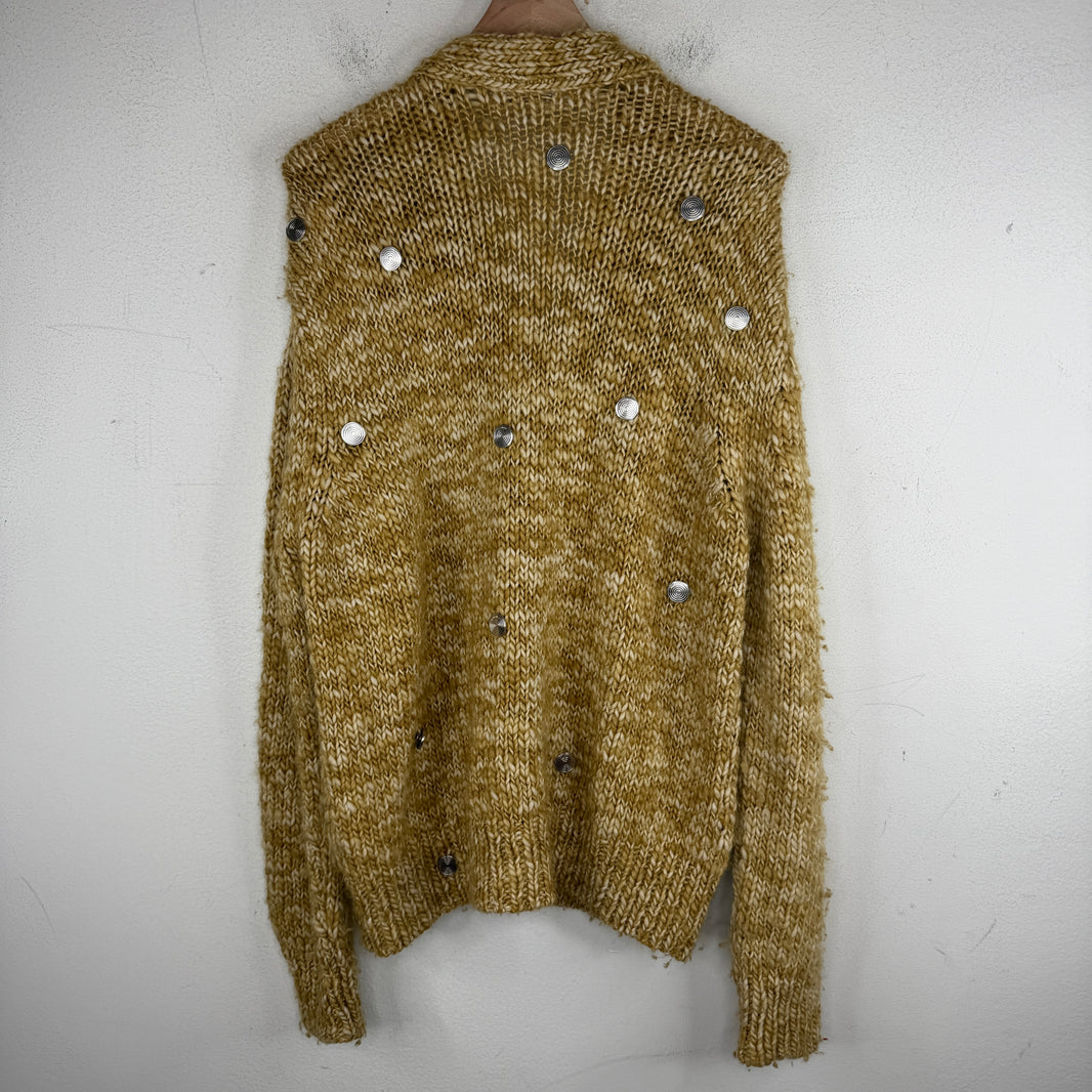 Namacheko Yellow Cable Knit Button Detail Cardigan