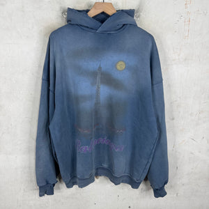 Balenciaga Blue Faded Paris Moon Hoodie