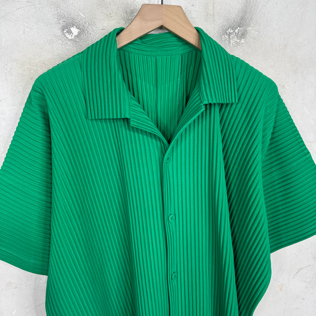 Issey Miyake Homme Plisse Green Buttoned Shirt