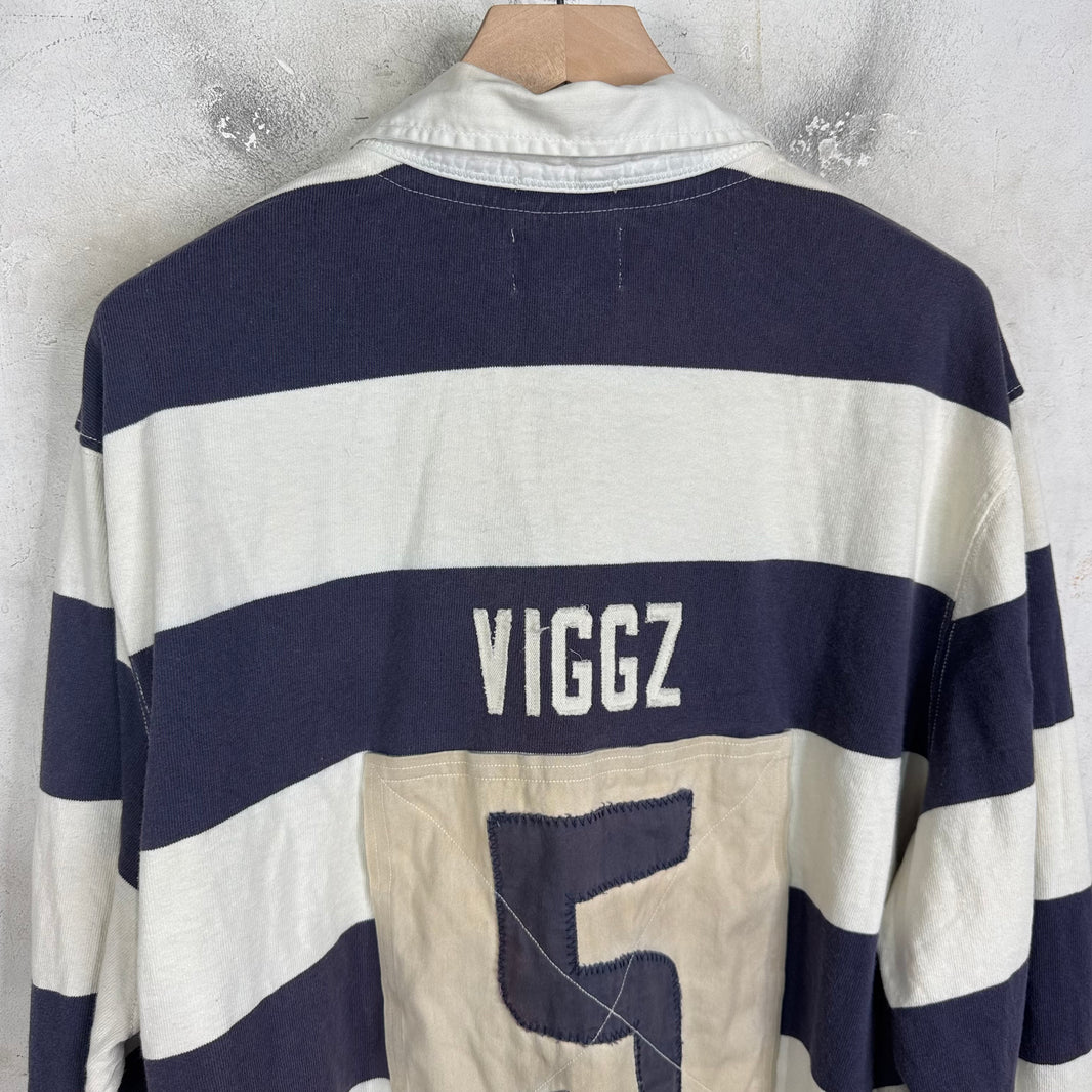 Ralph Lauren Rugby Blue Striped Skull L/S Polo