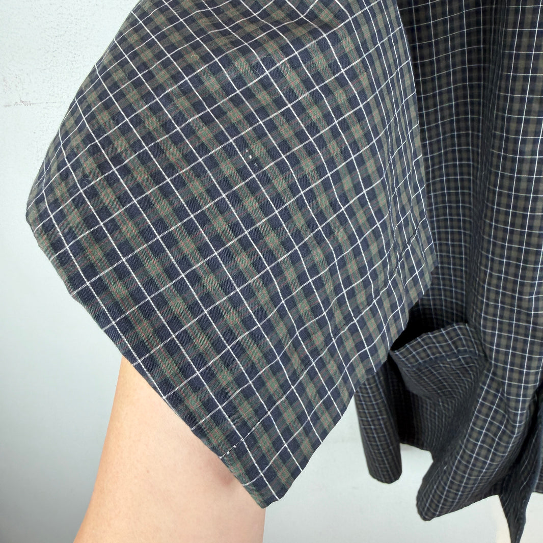 Balenciaga Olive Checkered Button Up Pajama Shirt