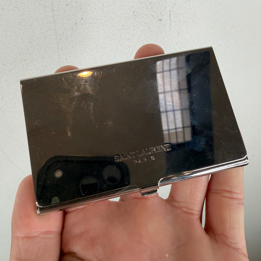 Saint Laurent Metal Mirror Business Card Holder