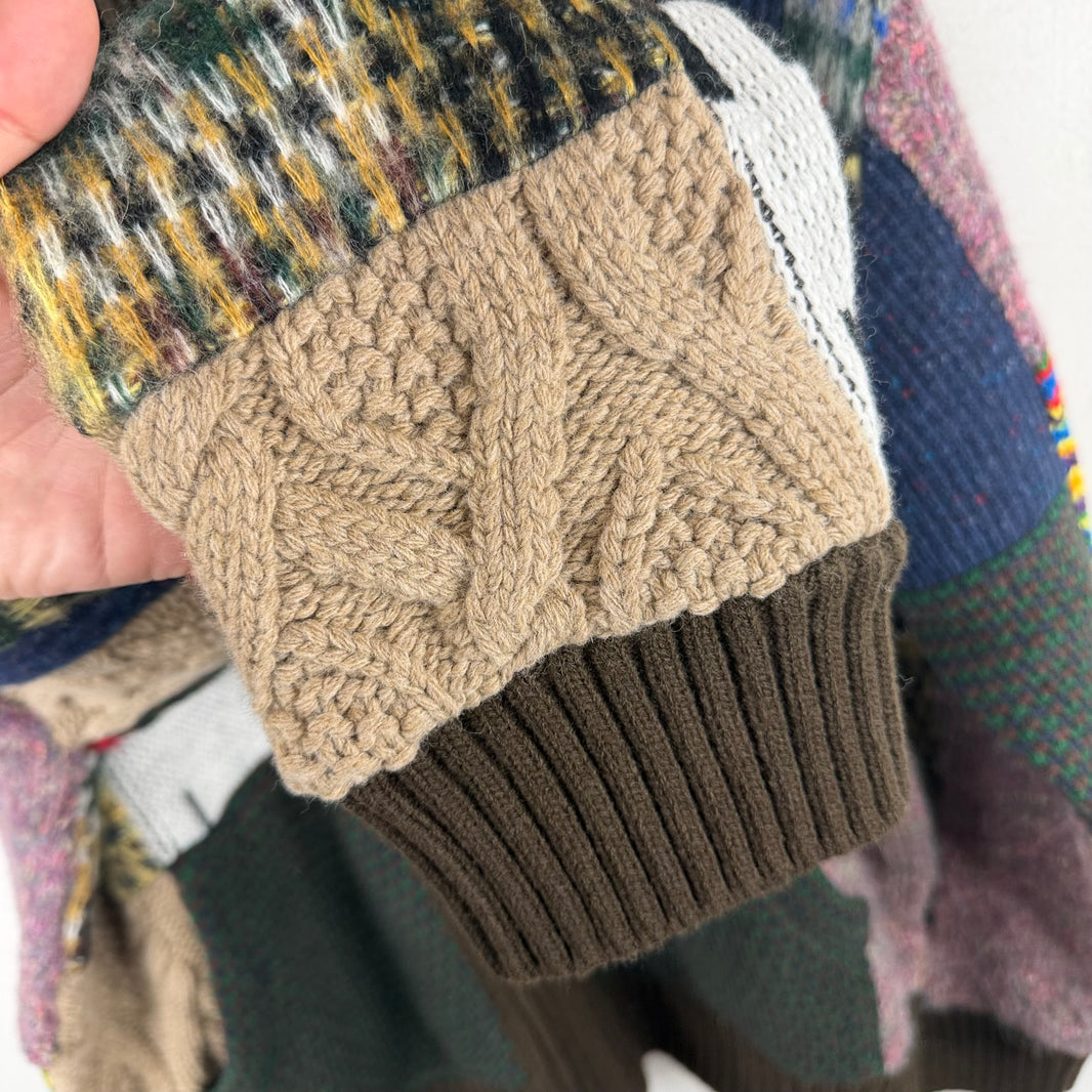 Supreme Patchwork Hooded Knit Sweater