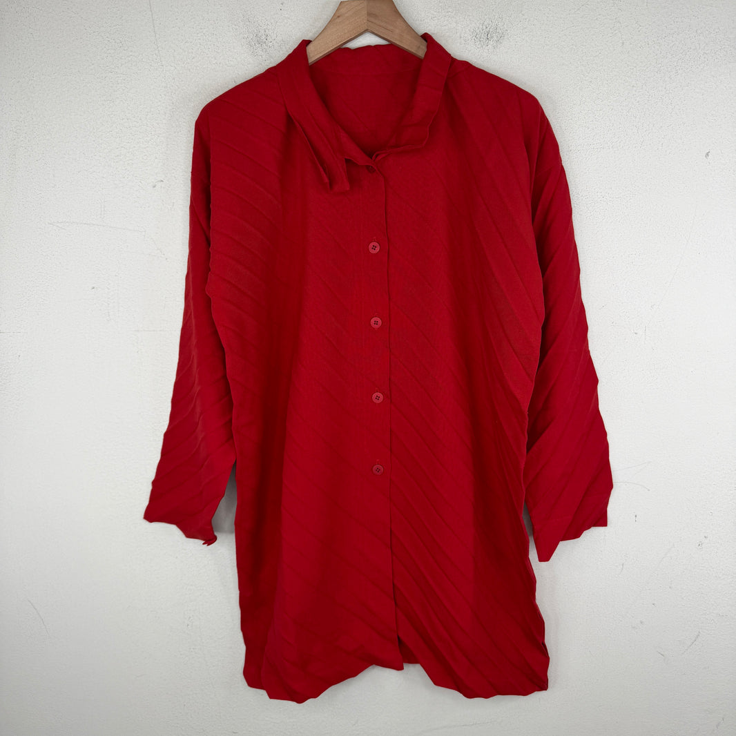 Issey Miyake Me Pleats Red L/S Shirt