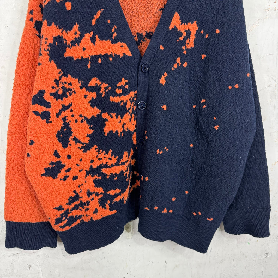 Loewe Wool Blend Orange Splatter Cardigan