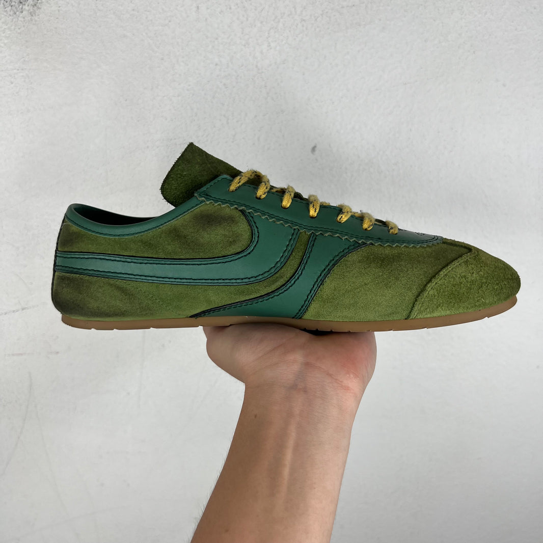 Dries Van Noten Green Leather Trim Sneakers