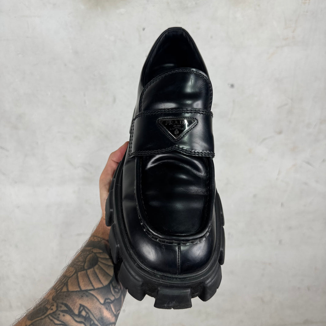 Prada Plaqued Monolith Loafers