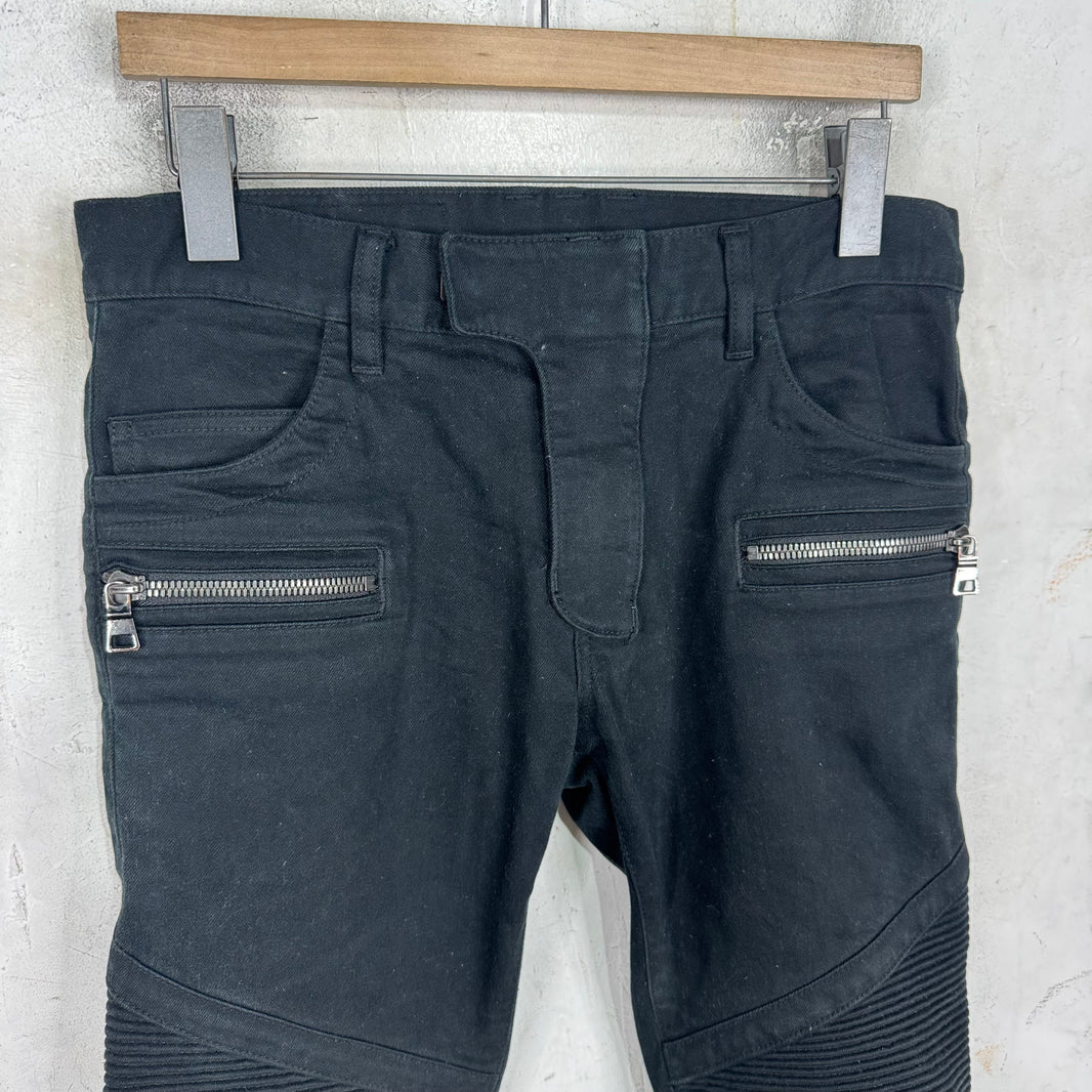 Balmain Black Biker Jeans