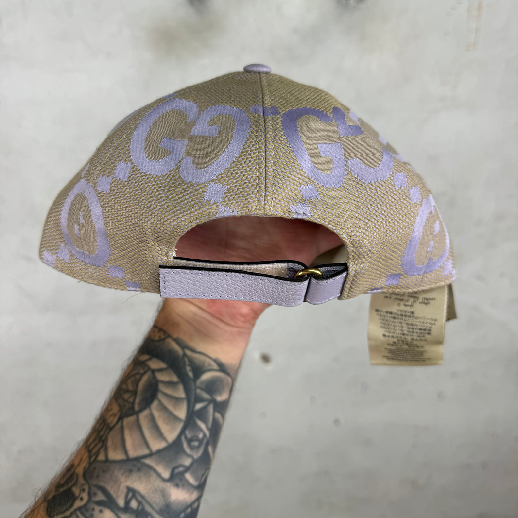 Gucci Beige Purple Monogram Hat