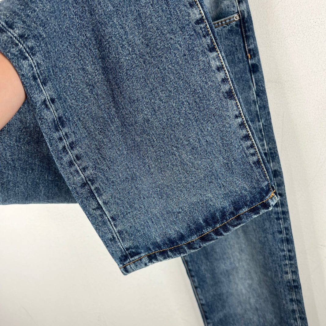 424 Blue Straight Leg Washed Denim Jeans