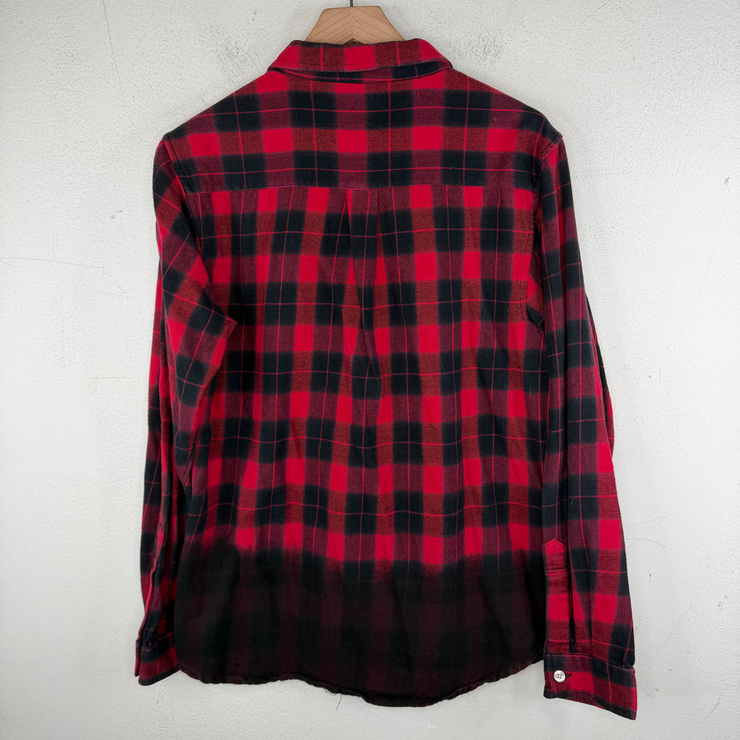 Stussy Red Black Button Up Flannel