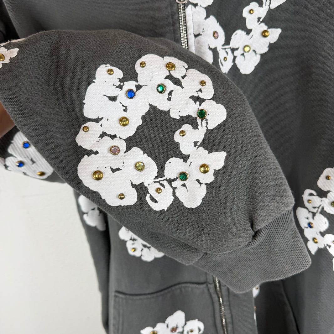 Denim Tears Rhinestone Zip-Up Hoodie