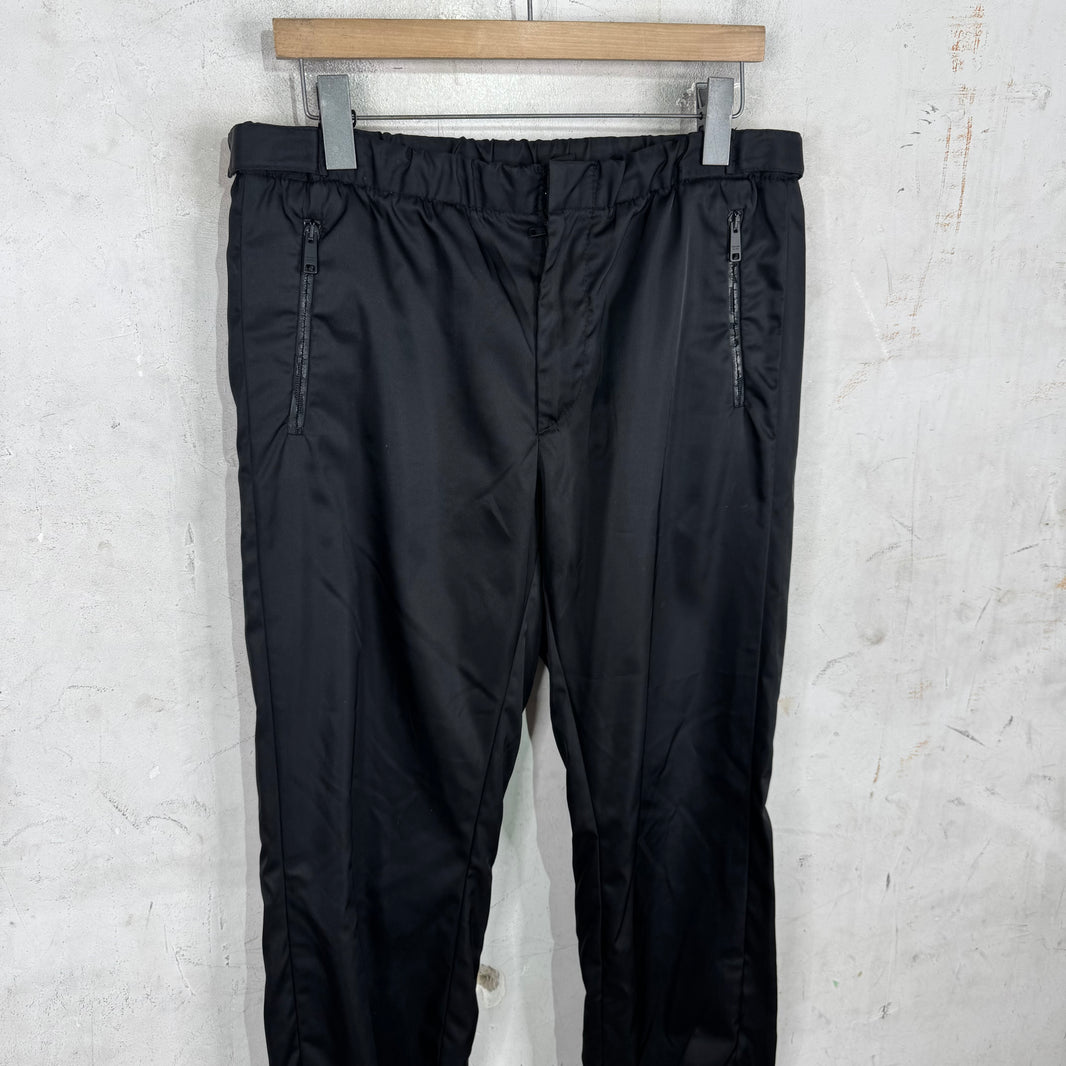 Prada Gabardine Nylon Ankle Strap Pants