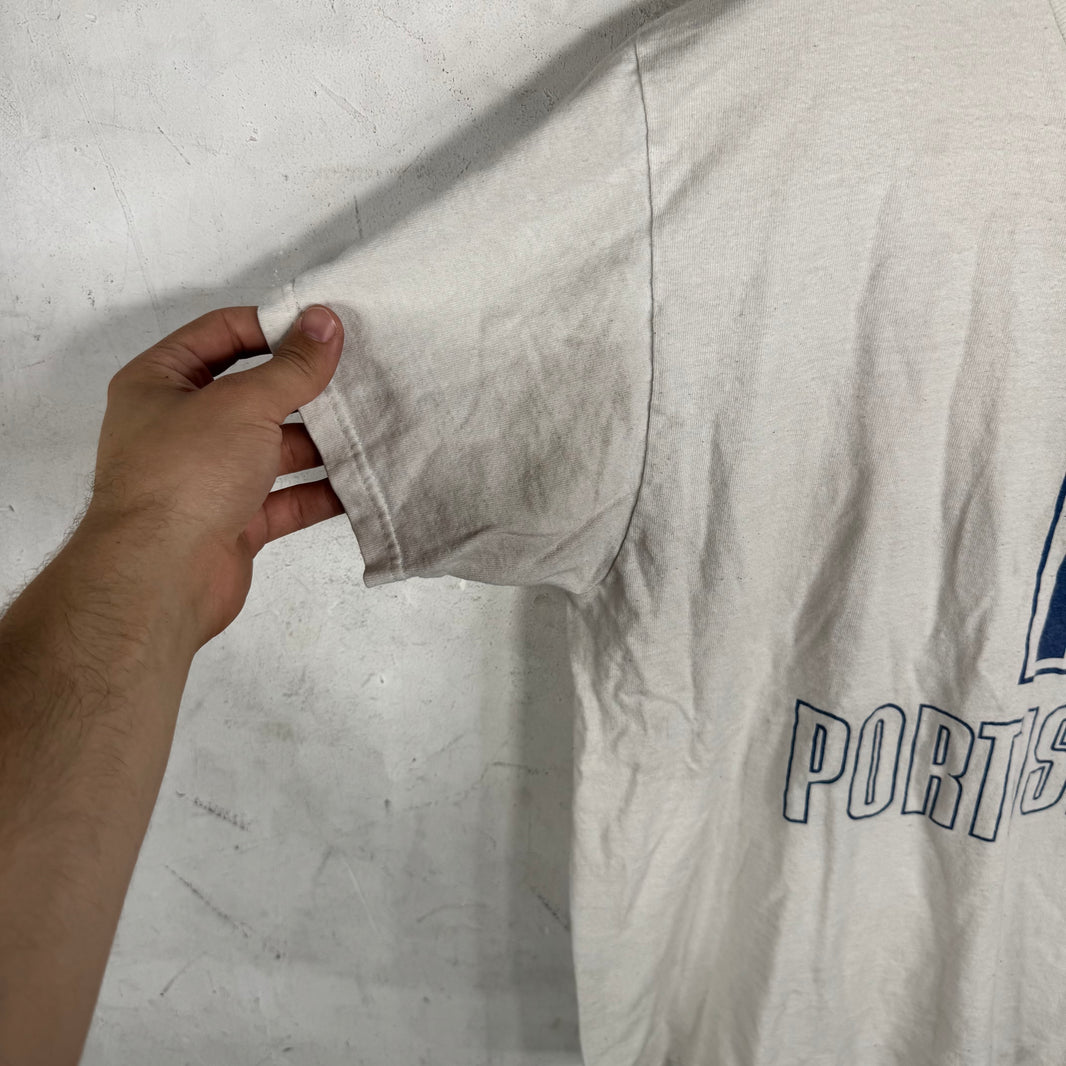 Vintage Blue Logo Print Portishead T-Shirt