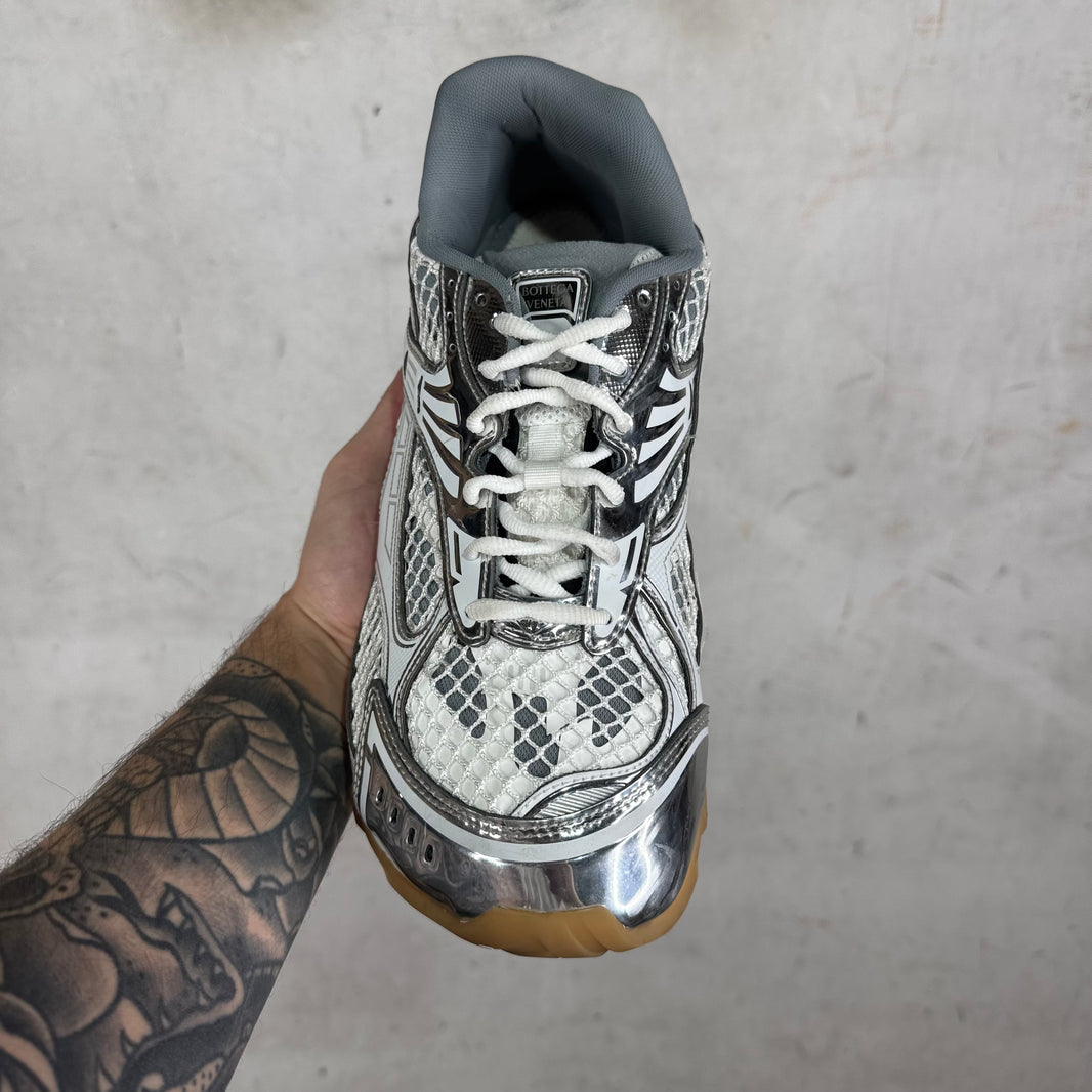 Bottega Veneta Silver Metallic Orbits