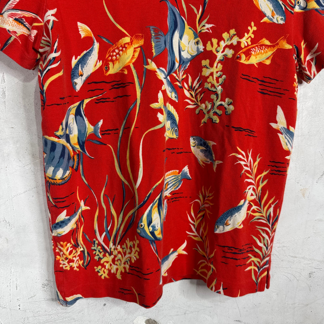 Ralph Lauren Red Ocean Floral Polo