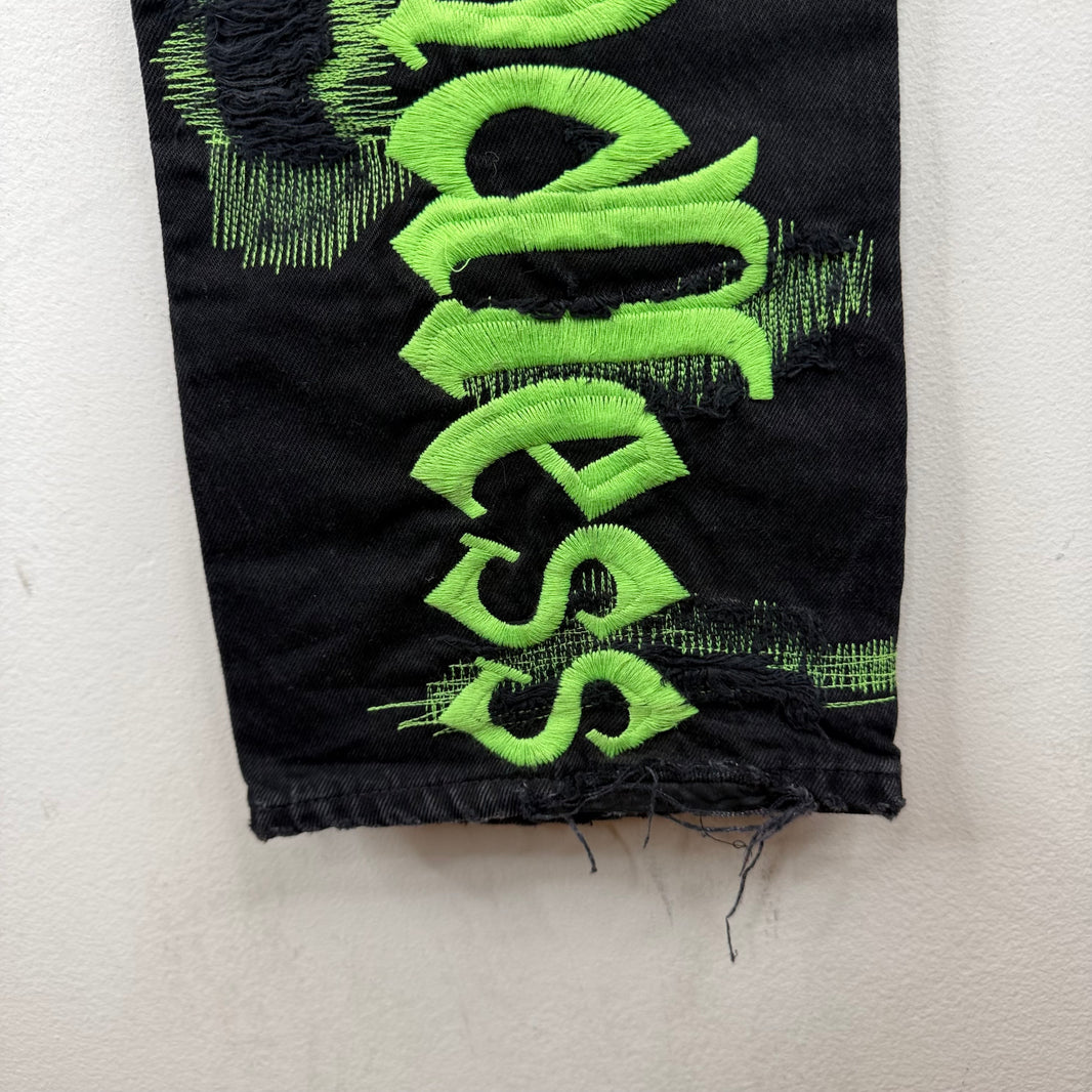 Endless Denim Black/Green Distressed Jeans