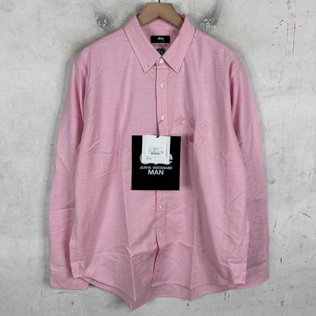 Stussy x Junya Pink Logos Buttoned Shirt