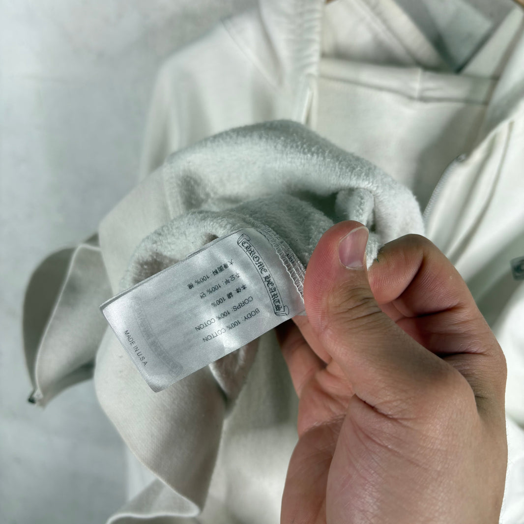 Chrome Hearts TBar White Zip Hoodie