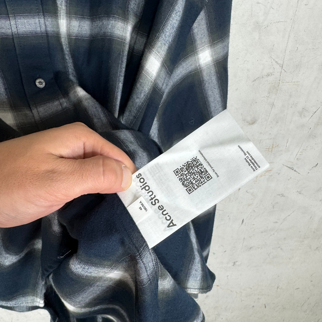 Acne Studios Navy Plaid Flannel