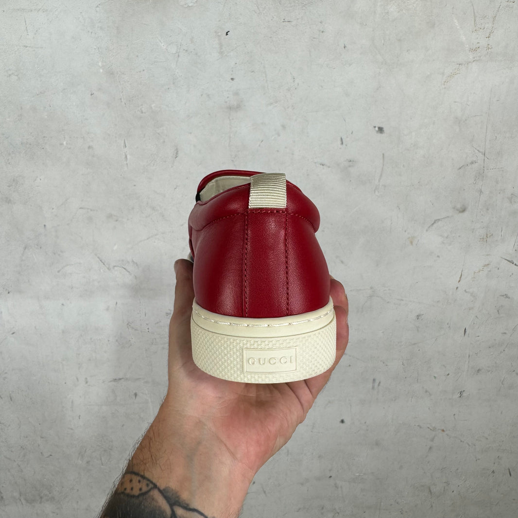 Gucci Striped Logo Slip Ons