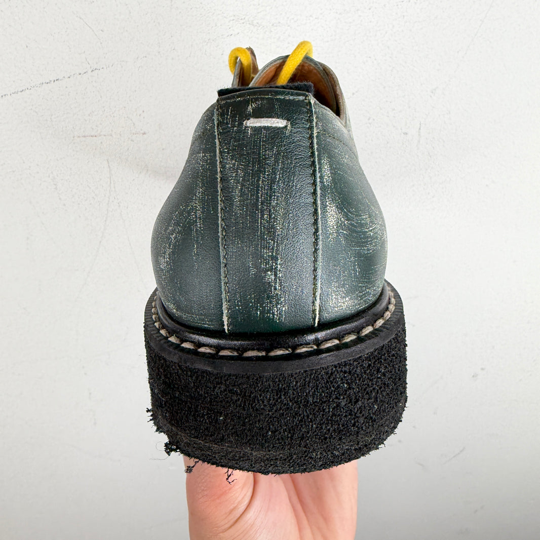 Maison Margiela Green Painted Derbies