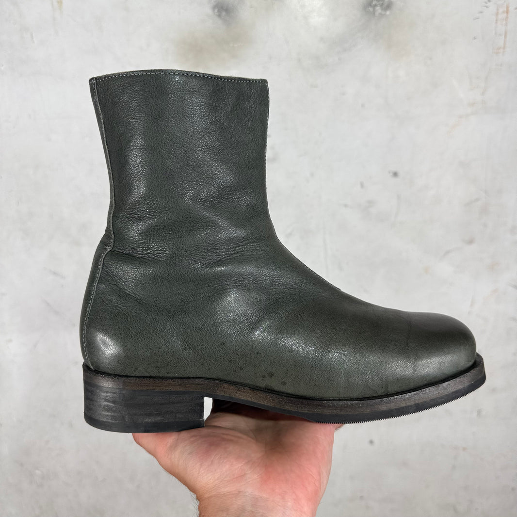Our Legacy Grey Leather Camion Boots