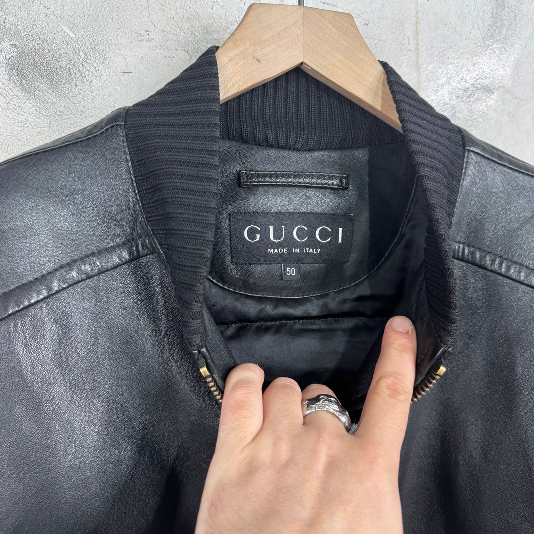 Gucci Tom Ford Leather Bomber Jacket