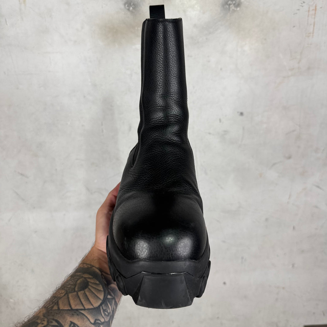 Rick Owens Leather Bozo Beatle Boots