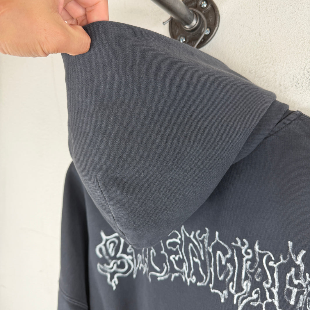 Balenciaga Drawn Metal Logo Hoodie
