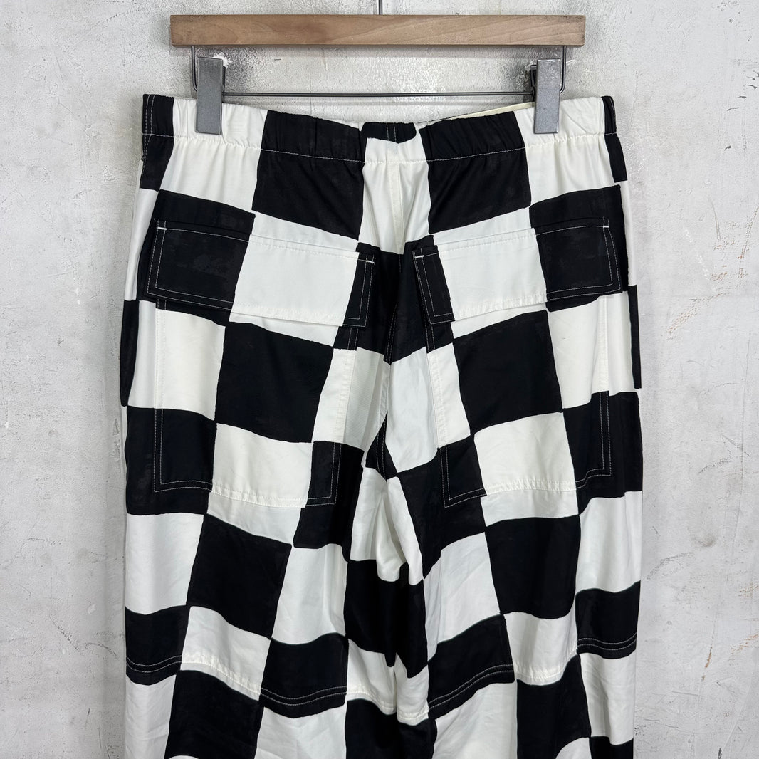 Jil Sander Runway Checkerboard Canvas Pants