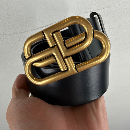 Balenciaga Gold Interlock BB Belt