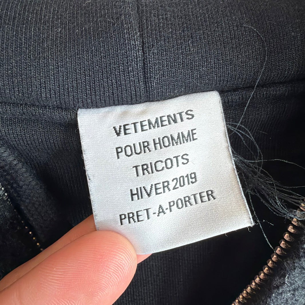 Vetements Inside-Out Zip-Up Hoodie