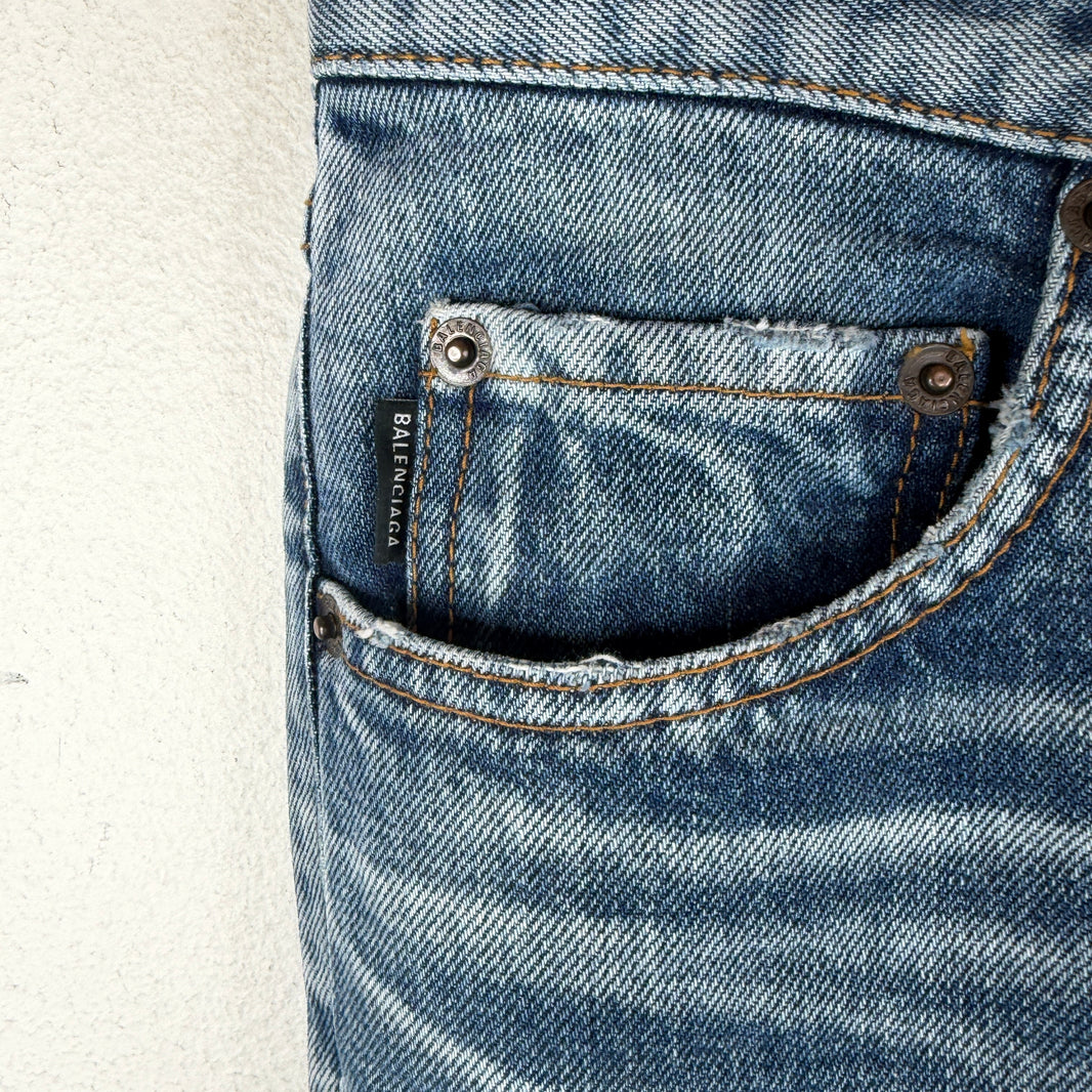 Balenciaga Blue Wash Bootcut Jeans