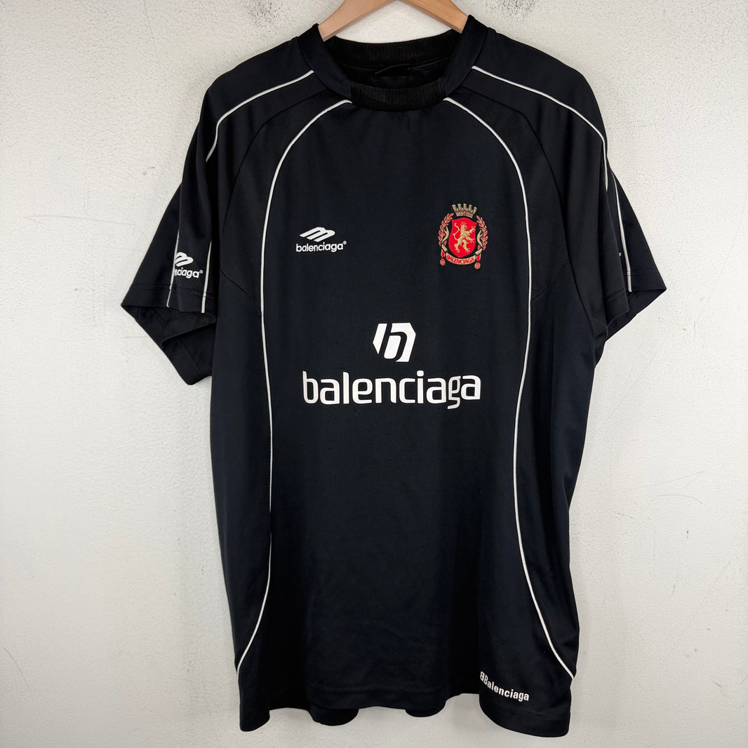 Balenciaga Black Paris Soccer Jersey