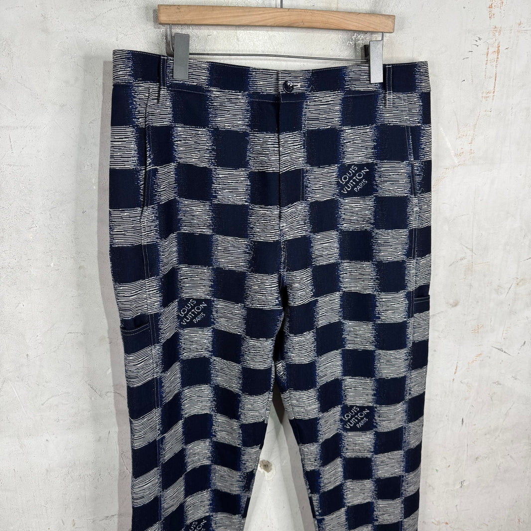 Louis Vuitton Damier Navy Scribbled Workwear Pants