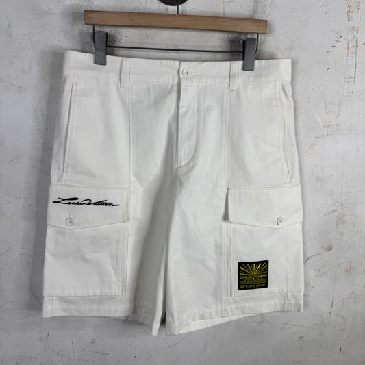 Louis Vuitton White Cargo Patch Shorts