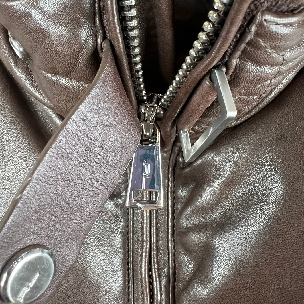 Ralph Lauren Lambskin Leather Puffer Vest