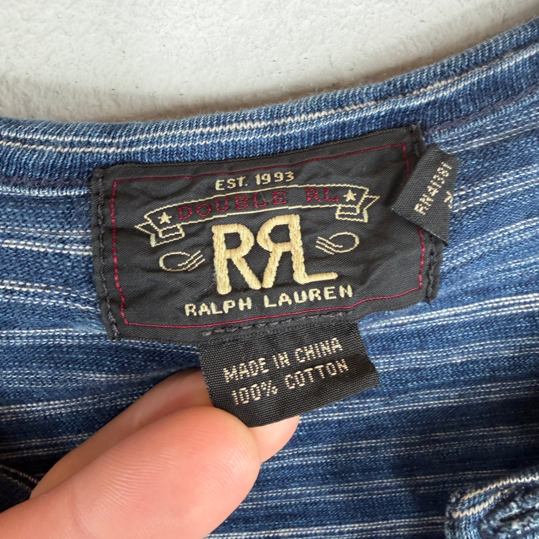 RRL Striped Blue Henley
