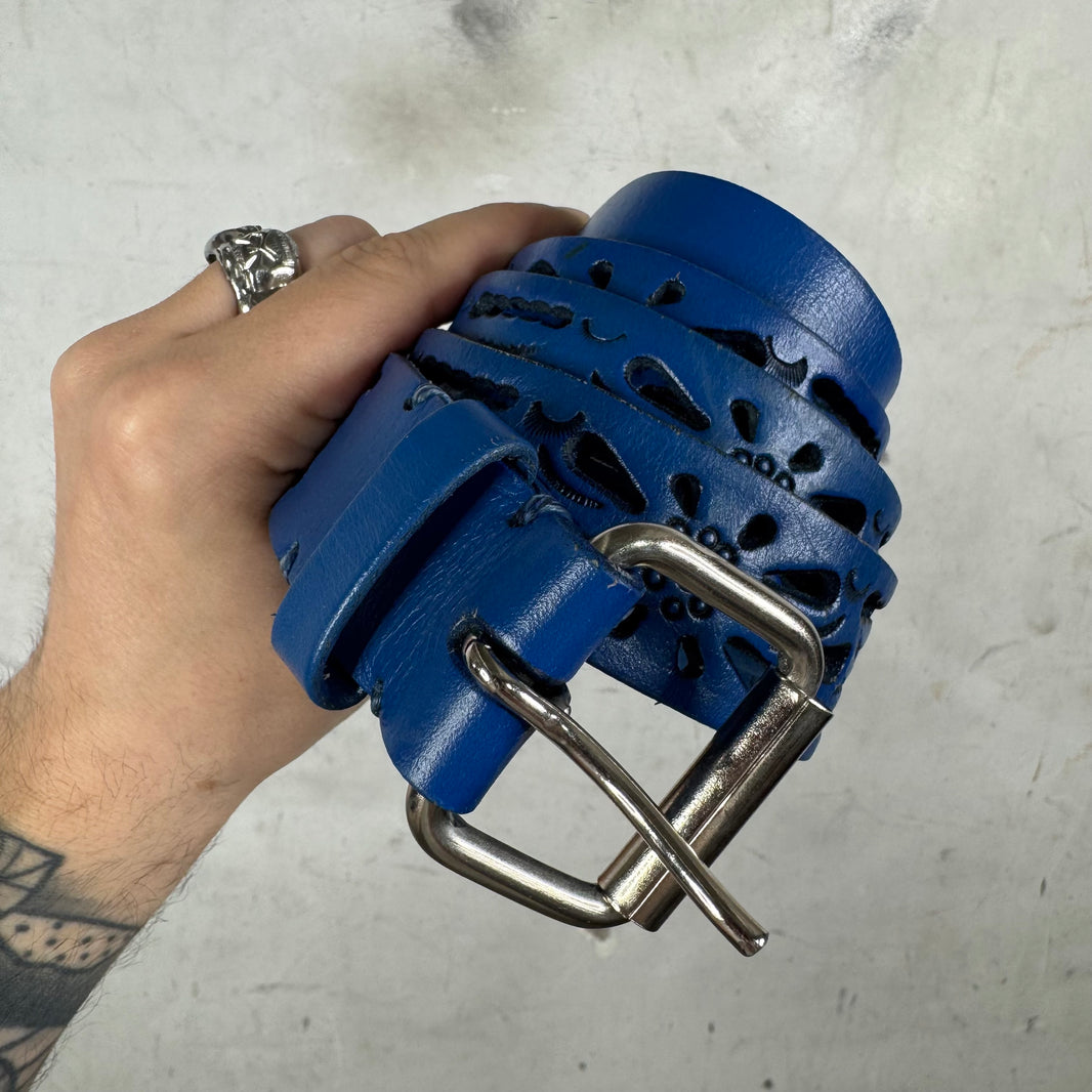 Supreme Blue Perforated Leather Belt