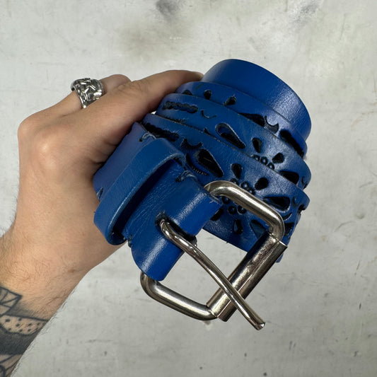 Supreme Blue Perforated Leather Belt